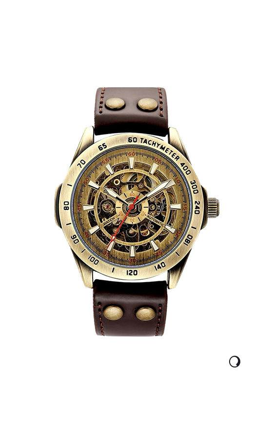 Tourbillion YACTH - Automatic Skeleton Watch with Brown Strap