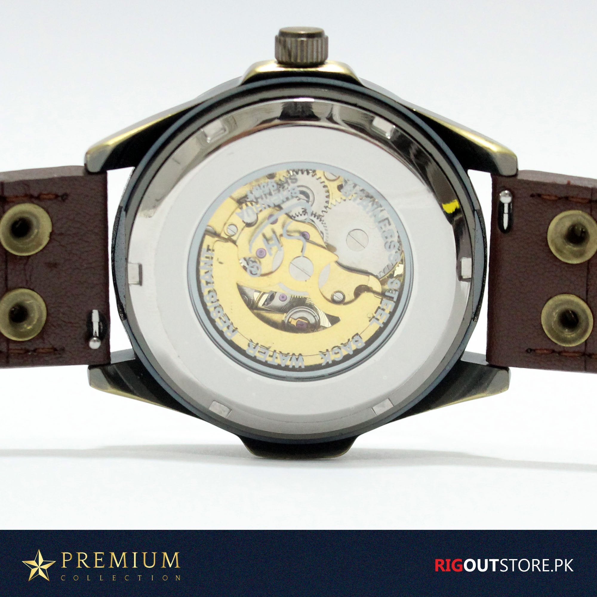 Tourbillion YACTH - Automatic Skeleton Watch with Brown Strap